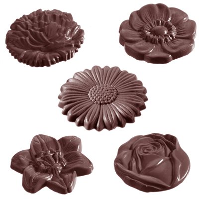 POLYCARBONATE MOLD FLOWERS ASORTI 27.5X13.5X2.4CM