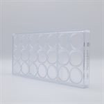 POLYCARBONATE MOLD ROUNDEL 33MM 27.5X13.5X2.4CM