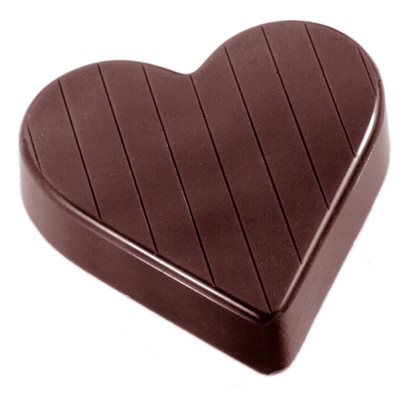 POLYCARBONATE MOLD HEART STRIPE 27.5X13.5X2.4CM