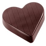 POLYCARBONATE MOLD HEART STRIPE 27.5X13.5X2.4CM
