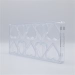 POLYCARBONATE MOLD HEART STRIPE 27.5X13.5X2.4CM
