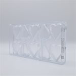 POLYCARBONATE MOLD HEART STRIPE 27.5X13.5X2.4CM
