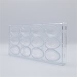 POLYCARBONATE MOLD EGG CROCO 60MM 27.5X13.5X2.4CM