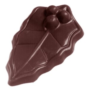 POLYCARBONATE MOLD HOLLY LEAF 27.5X13.5X2.4CM