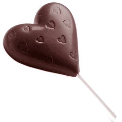 POLYCARBONATE MOLD HEART ON STICK 27.5X13.5X2.4CM