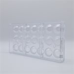 POLYCARBONATE MOLD HALF SPHERE 27.5X13.5X2.4CM