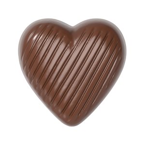 POLYCARBONATE MOLD STRIPED HEART 27.5X13.5X2.4CM
