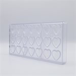 POLYCARBONATE MOLD STRIPED HEART 27.5X13.5X2.4CM