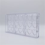 POLYCARBONATE MOLD STRIPED HEART 27.5X13.5X2.4CM