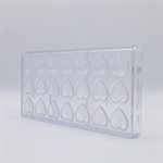 POLYCARBONATE MOLD STRIPED HEART 27.5X13.5X2.4CM