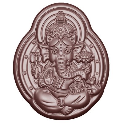 POLYCARBONATE MOLD GANESHA 27.5X13.5X2.4CM