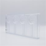 POLYCARBONATE MOLD LOLLY SMILEY 27.5X13.5X2.4CM