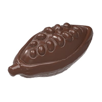 POLYCARBONATE MOLD CACAO BEAN OPEN 27.5X13.5X2.4CM