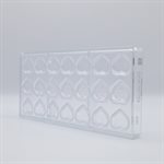 POLYCARBONATE MOLD HEARTS 7 FIG 27.5X13.5X2.4CM