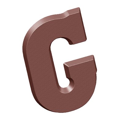 POLYCARBONATE MOLD LETTER G 200GR 27.5X13.5X2.4CM