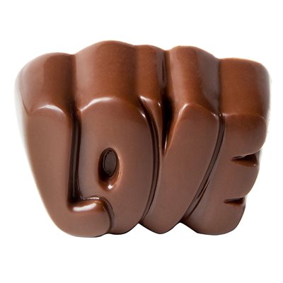 POLYCARBONATE MOLD LOVE PRALINE 27.5X13.5X2.4CM