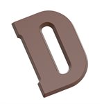 POLYCARBONATE MOLD LETTER D 135 GR 27.5X13.5X2.4CM
