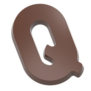 POLYCARBONATE MOLD LETTER Q 135 GR 27.5X13.5X2.4CM