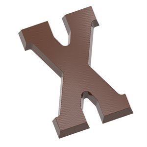 POLYCARBONATE MOLD LETTER X 135 GR 27.5X13.5X2.4CM