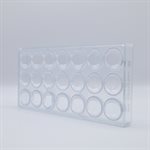 POLYCARBONATE MOLD HALF SPHERE 27.5X13.5X2.4CM
