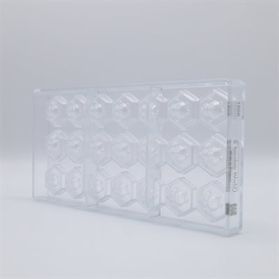 POLYCARBONATE MOLD BEE ON HEXAGON 27.5X13.5X2.4CM