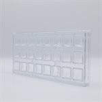 POLYCARBONATE MOLD SQUARE SPHERE 27.5X13.5X2.4CM