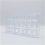 CHOC. MOULD SQUARE FLEUR DE LYS 27.5X13.5X2.4CM