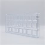 CHOC. MOULD SQUARE FLEUR DE LYS 27.5X13.5X2.4CM