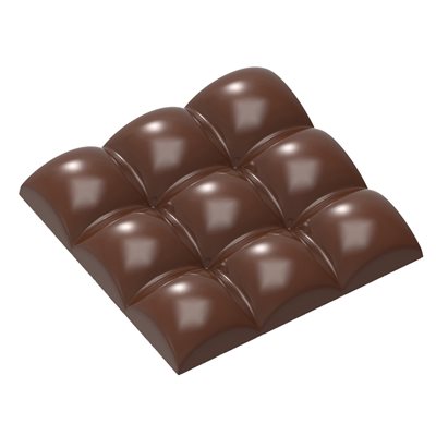 CHOC. MOULD TABLET SQUARE SPHERE 27.5X13.5X2.4CM