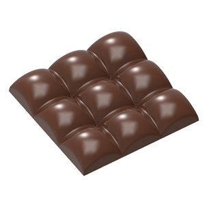 CHOC. MOULD TABLET SQUARE SPHERE 27.5X13.5X2.4CM