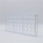 CHOC. MOULD TABLET SQUARE SPHERE 27.5X13.5X2.4CM