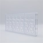 CHOC. MOULD DEMI-SPHERE BAR 27.5X13.5X2.4CM