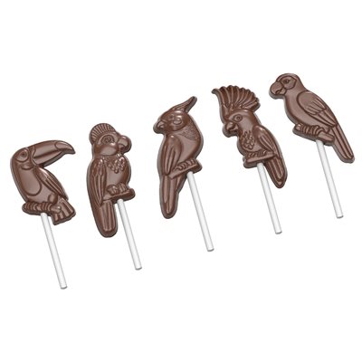 POLYCARBONATE MOLD LOLLIPOP TROPICAL BIRDS