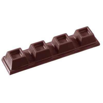 POLYCARBONATE MOLD BAR 4 BLOCKS 27.5X17.5X2.4CM