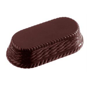 POLYCARBONATE MOLD OVAL BASKET 27.5X17.5X2.4CM