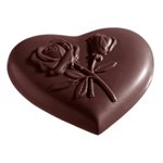 POLYCARBONATE MOLD HEART ROSE 27.5X17.5X2.4CM