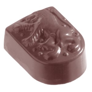POLYCARBONATE MOLD LION ON SHIELD 27.5X17.5X2.4CM