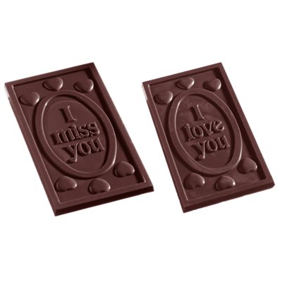 POLYCARBONATE MOLD I LOVE YOU 27.5X17.5X2.4CM
