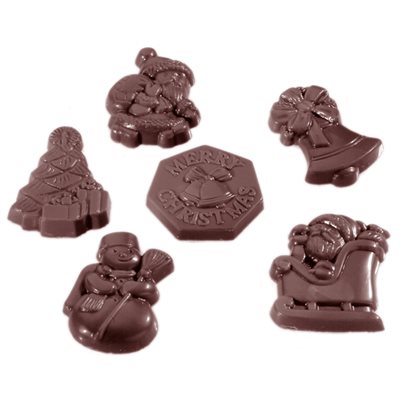 POL.MLD CARAQUE XMAS GARNISH 6 FIG 27.5X17.5X2.4CM