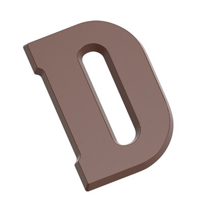 POLYCARBONATE CHOCOLATE MOULD LETTER D 135G