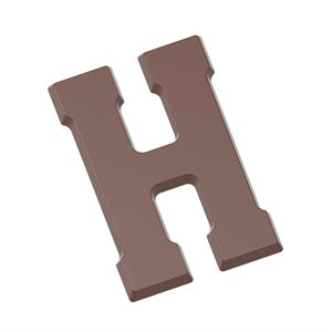 POLYCARBONATE CHOCOLATE MOULD LETTER H 135G