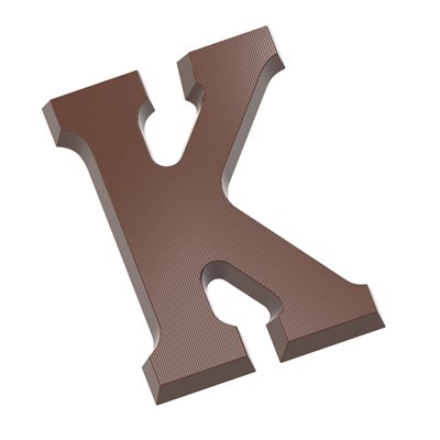 POLYCARBONATE CHOCOLATE MOULD LETTER K 135G