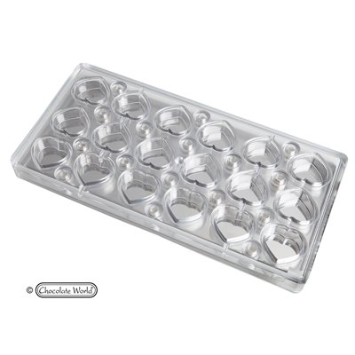 POLYCARBONATE MOLD MAGNETIC HEART 27.5X13.5X2.4CM