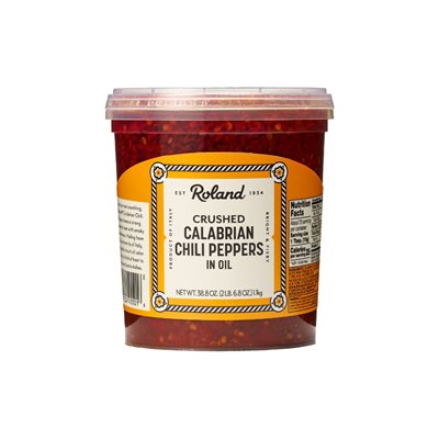 CRUSHED CALABRIAN CHILIS IN OIL, 38.8 OZ / 1.1 KG X 4 
